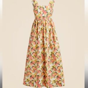 J. Crew Peach Floral Midi Dress with pockets